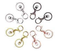 Moschettone portachiavi, Tiberham metallo moschettone girevole Trigger clip con piatto split anello portachiavi per chiavi organizzazione ufficio casa auto, cordino, artigianato fai da te accessori