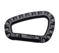 Moschettone tattico tipo kombat, forma a D, con molla robusta e chiusura in plastica; attrezzatura di prima necessità per borse, zaini e portachiavi; confezione da 2 pezzi