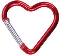 Moschettoni a forma di cuore rosso, portachiavi, clip a scatto, portachiavi per accessori da campeggio, zaino, bottiglia d'acqua, accessori in lega di alluminio e moschettoni, accessori
