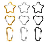 Moschettoni A Stella Da 3 Pezzi, Moschettoni Love Da 3 Pezzi, Moschettoni A Forma Di D Da 3 Pezzi, Moschettoni In Lega Di Alluminio, Ganci Per Zaino, Portachiavi, Accessori Per Esterni