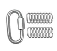 Moschettoni Acciaio Inox 16 Pezzi M6 Ganci Rapidi 716 libbre Portata Massima Connettori Metallo per Campeggio Altalene Amache Uso Esterno