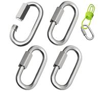 Moschettoni da arrampicata, gancio in acciaio con chiusura girevole resistente, 4 pezzi Moschettone a forma di D resistente per alpinismo, escursionismo, campeggio, animali e amache