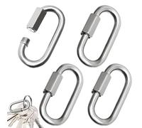 Moschettoni da arrampicata | in acciaio con chiusura a vite e forma D - 4 pezzi Moschettone blocco a forma di D uso intenso - per escursionismo, campeggio, animali e amache