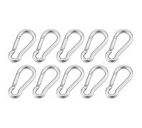 Moschettoni, ganci robusti, blocco da arrampicata a vite in acciaio inossidabile 304 maglie rapide moschettone catena di collegamento anello fibbia a catena (M4, 10 pz)