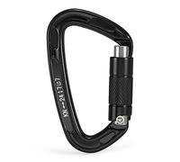 Moschettoni, ganci robusti, cancello di bloccaggio per esterni 24KN Twist Lock, chiusura automatica ad anello a D, fibbia per arrampicata, discesa, canyoning, amaca, clip di bloccaggio (White)
