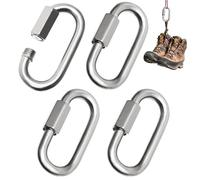Moschettoni per Arrampicata Su Roccia,Moschettone Robustissimo in Acciaio - Confezione Da 4 Moschettoni Robusti A D - per Escursioni Zaino Campeggio Sicurezza Animali Portachiavi