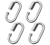 Moschettoni per Arrampicata Su Roccia,Moschettone Robustissimo in Acciaio - Confezione Da 4 Moschettoni Robusti A D - per Escursioni Zaino Campeggio Sicurezza Animali Portachiavi