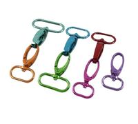 Moschettoni Piccoli 5/10Pcs Metal Bags Strap Buckles 20/25/32/38mm Clasp Collar Carabiner Snap Hook Keychain Clip Buckle(Purple,20mm-5Pcs)