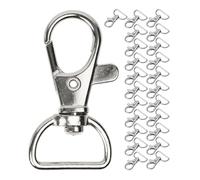 Moschettoni Portachiavi confezione da 24 pz per ricambi e progetti creativi, larghezza 15 mm, con anello rotante a 360°, piccoli ganci a moschettone per borse e tracolle, Moschettone Girevole con Ring