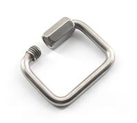 Moschettoni quadrati da 6 mm, in acciaio inox 316, resistenti, per sport all'aperto, sartiama, vela parasole (1 pezzo)