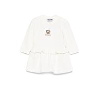 Moschino abito neonata in felpa con orsetto panna