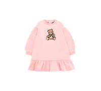 Moschino abito neonata in felpa con orsetto rosa 12/18m