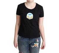 Moschino Black Printed Cotton Short Sleeves T-shirt - IT40|S