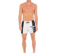 MOSCHINO Costume da Uomo Bianco e Nero con Logo e Disegno L