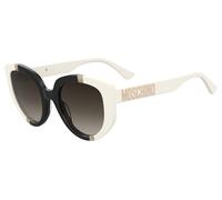 Moschino Donna MOS173/S CCP/HA Occhiali da sole Acetato Bianco Marrone Cat Eye Normale Sfumato