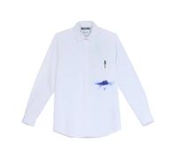 Moschino - Elegante Camicia Bianca con Stampa di Penna - - Shirts - Uomo - Bianco - L