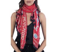 MOSCHINO Foulard donna fantasia preziosi 90x200 cm Rosso