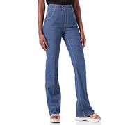 Moschino Indigo Linen Blend Stretch Pantaloni, Blu Denim, 40 Donna