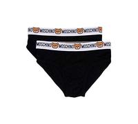 MOSCHINO Moscino Slip Uomo bipak (la Confezione Contiene Due Slip della Stessa Variante) A47456/8119 Elastico Esterno logato Logo Orsacchiotto (XL, 555 Nero)