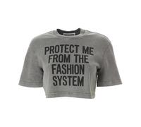 Moschino - Protect Cropped T-shirt - - Tops - Donna - Grigio - M