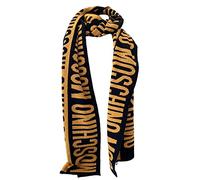 Moschino Sciarpa fantasia logo lurex giallo e nero
