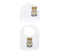 MOSCHINO Set coordinato cappello e bavetta Bianco II