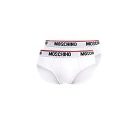 MOSCHINO Set da Due Slip Bianchi da Uomo con Banda logata XXL (XXL)