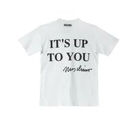 Moschino - T-shirt a Maniche Corte Bianca in Cotone Empowerment - - Tops - Donna - Bianco - S