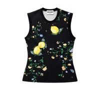 Moschino - Top smanicato stampa limoni e fiori - - Tops - Donna - Nero - L