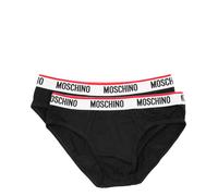 MOSCHINO Set di 2 slip in jersey stretch con banda elastica personalizzata con logo Moschino. Vestibilità regolare M Nero