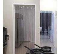 MOSCHITELLA Tenda a Bande PVC Trasparente per divisori, banchi frigo, Celle frigorifere, Laboratori comprensiva di Profilo già assemblata - Misura L 100 x 220 H