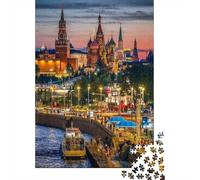 Moscow Night View 1000 Pezzi Cartolina Premium Puzzle Classico Senior Jigsaw Entusiasti Allenamento Del Cervello Decorazione Murale Idea Regalo 38x26cm/1000pcs