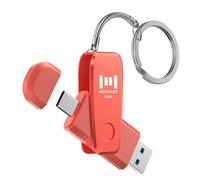 MOSDART Chiavetta USB 3.1 tipo C 2 in 1 da 32 GB, con portachiavi, per iPhone 15, 16, 17, telefoni Android, iPad, MacBook e laptop, arancione