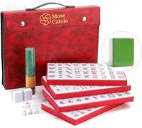 Mose Cafolo Set professionale di 146 piastrelle numerate di grandi dimensioni con custodia da viaggio, set completo di piastrelle Mahjong (Majiang, Mah-Jongg, Ma Jong)