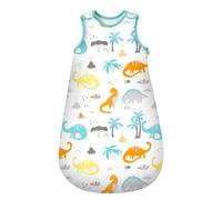 Mosebears Mosbears Sacco nanna invernale per bambini, 2,5 Tog, 100% cotone, diverse dimensioni dalla nascita fino a 24 mesi, adatto per tutto l'anno(Dinosauro,XL(18 a 24 mesi))