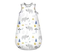 Mosebears Mosbears Sacco nanna invernale per bambini, 2,5 Tog, 100% cotone, diverse dimensioni dalla nascita fino a 24 mesi, adatto per tutto l'anno(Rinoceronte,L(12 a 18 mesi))