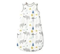 Mosebears Mosbears Sacco nanna invernale per bambini, 2,5 Tog, 100% cotone, diverse dimensioni dalla nascita fino a 24 mesi, adatto per tutto l'anno(Rinoceronte,S(0 a 6 mesi))