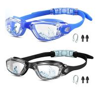 Moseem Occhialini da nuoto, confezione da 2 occhialini da nuoto per bambini dai 6 ai 14 anni, per adulti, uomini, donne, giovani, con protezione UV, anti-appannamento, visione chiara, nessuna perdita