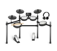 MOSEN Batteria Elettrica con 4 Silenziose Mesh Drum Pads, Piatti, Bastoni, Cuffie, USB MIDI, Kick Pedal, 195+ Suoni e 25 Drum Kit per Principianti MED-X3
