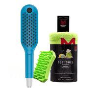 Moser Animal Hansgrohe Dog Shower Blue Rubber Brush Towel 61x61cm