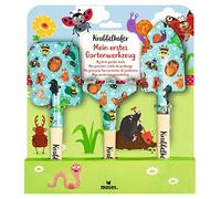 moses. 16142 - Set di 3 Attrezzi da Giardino per Bambini, Paletta da Giardino, Vanga e rastrello, Multicolore
