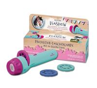 moses 38108 Piccola Torcia per proiettori per Bambini, con 24 Cavalli e panoramica del Nome, 1 Torcia elettrica, 3 Dischi, 3 Pile a Bottone