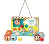 moses. 38120 Boule in legno, il classico gioco per esterni, 6 palline colorate e 2 sfere bersaglio, per bambini dai 3 anni in su, 2-3 giocatori
