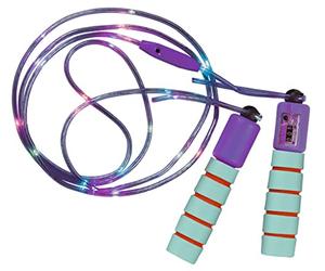 moses. 38137 - Corda per saltare luminosa regolabile con luci a LED, corda per saltare con 3 diverse modalità di illuminazione e contatore, multicolore