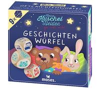 moses- Owls Cubo, 9 Dolci cubi narrativi Creativo per storie della buonanotte con Dadi in Legno Extra Grandi, Gioco per Bambini per 1-6 Giocatori a Partire dai 4 Anni, Colore, 38177