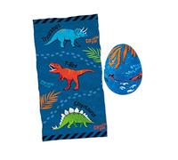 Moses 40214 - Asciugamano magico a forma di uovo di dino, per feste di compleanno dei bambini, 100% cotone, multicolore