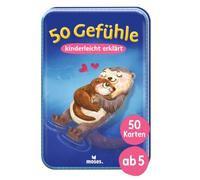Moses. 50 Sentimenti spiegati Semplicemente: Set di Carte con 50 Carte sentimentali, Comprendere e accompagnare Emozioni, con Illustrazioni e Testi Adatti ai Bambini, in Scatola di Metallo, a Partire