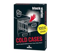 moses Black Stories Cold Cases, 50 indovinelli Intorno a Casi di crimine True per Capelli, Carte con Variante Chip Punti, Gioco di Puzzle per Ragazzi e Adulti, Colore Bianco, 90191