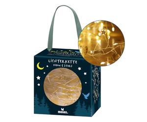 moses. Basically it's magic - Catena luminosa con 100 LED a luce bianca calda e piccole lune dorate e stelle, luce d'atmosfera a LED con funzione timer per momenti magici