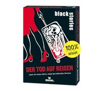 moses- Black Stories der Tod Auf Reisen-50 Rätsel mit realen Fällen rund um tödliche Ferien Viaggi Carte Krimi con Variante Chip Punti, Gioco di Puzzle per Ragazzi e Adulti, Colore Nero, 090058